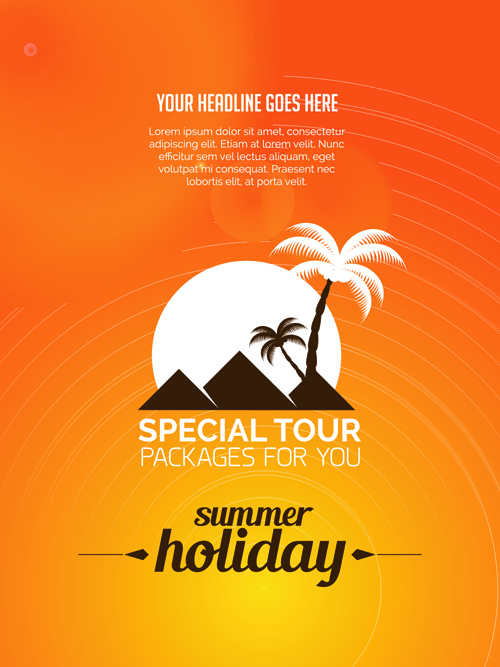Vector poster summer holidays design 01
