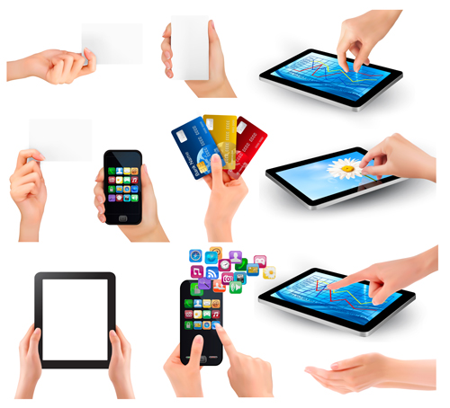 Vector set of hand gestures design graphics 03