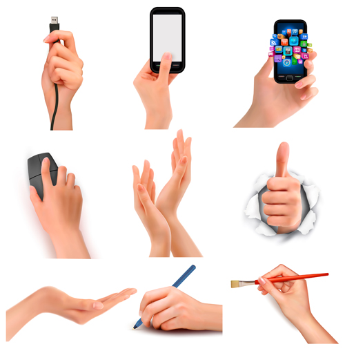 of hand gestures design graphics 04 Vector set of hand gestures design graphics 04