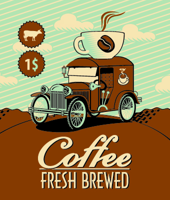 vintage poster design coffee 