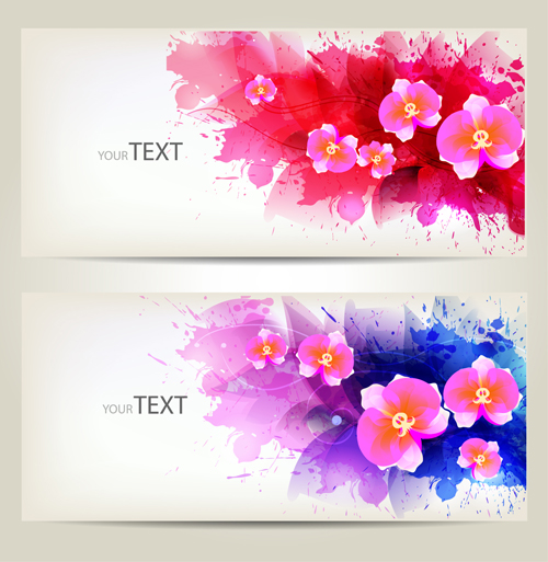 watercolor floral creative banner 