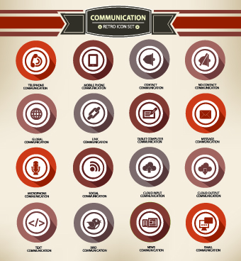 Web icons round vector set 01