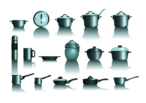 Different Kitchen utensils vector 01