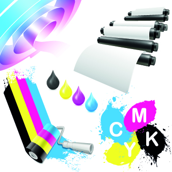 Printer CMYK design vector 02