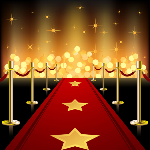 Ornate Red carpet backgrounds vector material 04