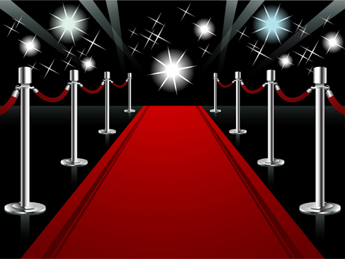 Ornate Red carpet backgrounds vector material 05