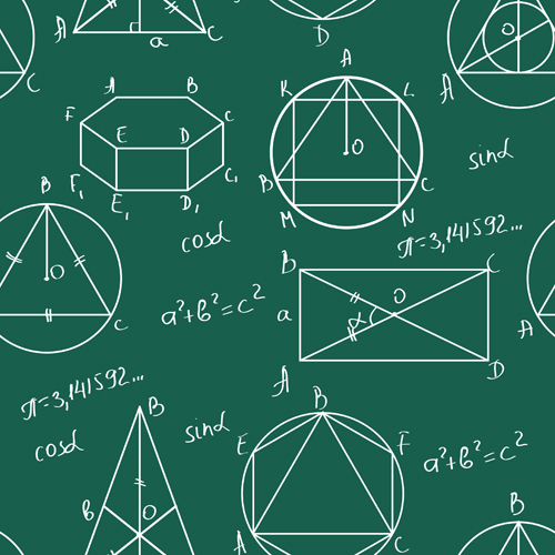 Set of Math scribble design vector 01