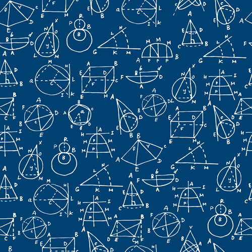 Set of Math scribble design vector 04