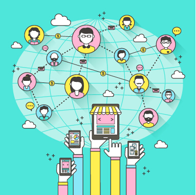 social network design elements vector 02
