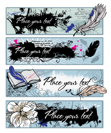 Feather Graffiti banner vector