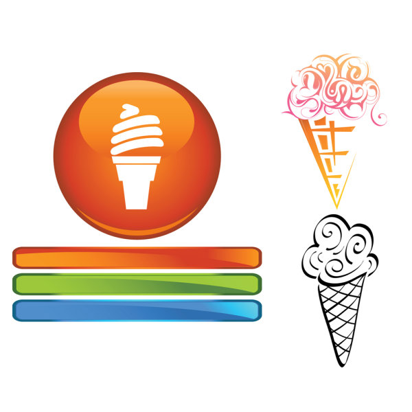 Funny cartoon Ice cream vector 02
