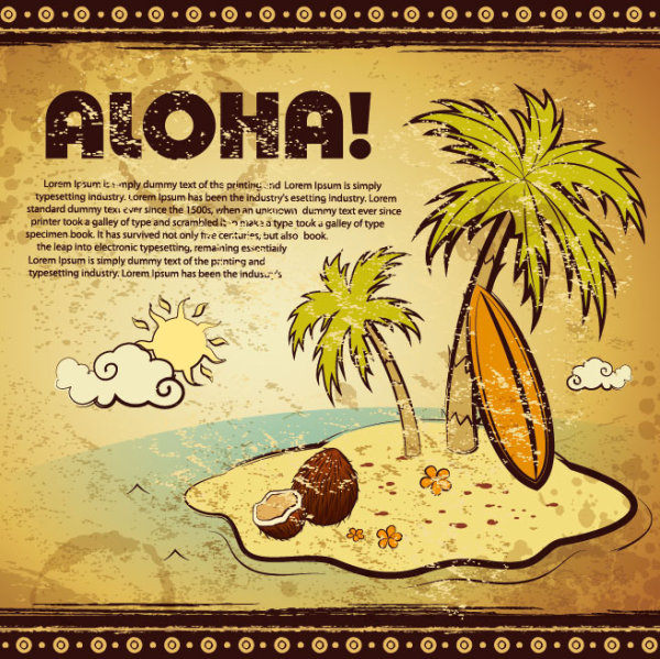 Set of Retro Post card design vector graphic 02