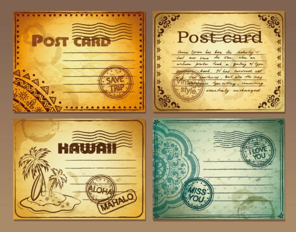 Retro font Post card card 