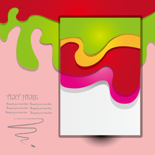 Elements of Color wave abstract vector background art 04