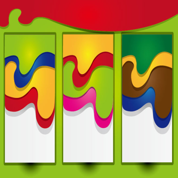 Elements of Color wave abstract vector background art 05