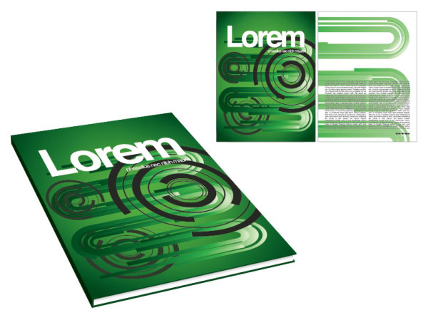 Book and magazine cover design elements vector graphics 02