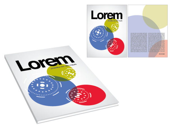 Book and magazine cover design elements vector graphics 03