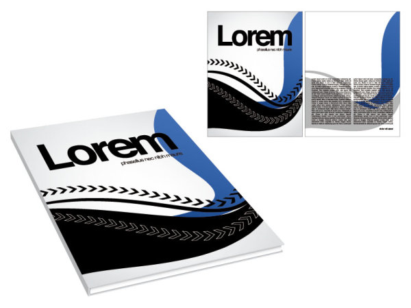 Book and magazine cover design elements vector graphics 05