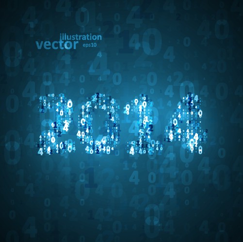 2014 New Year number background illustration vector