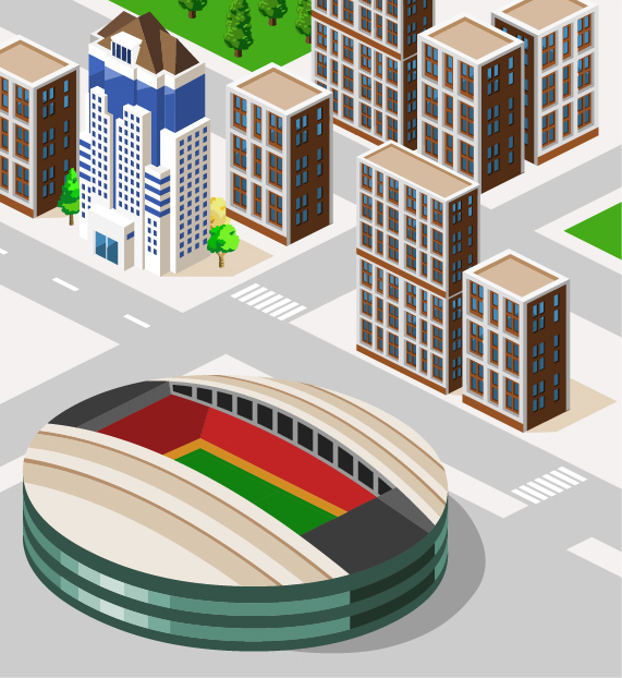 3D city building model vector set 05