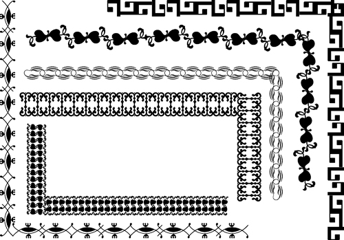 Angle borders black vector Angle borders black vector