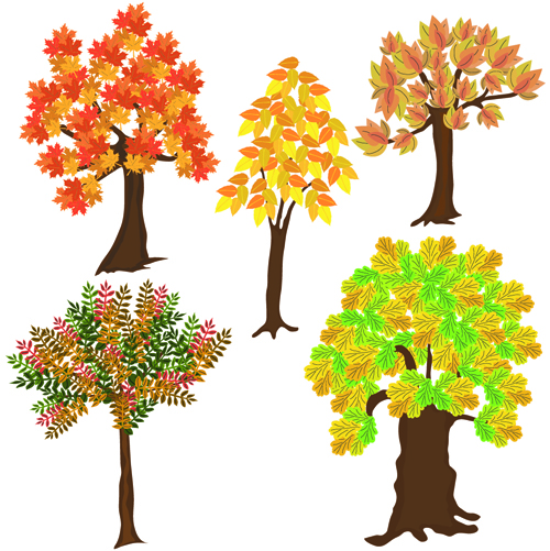 tree icons autumn 