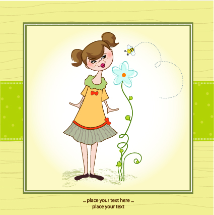 Cute Baby vector backgrounds set 03