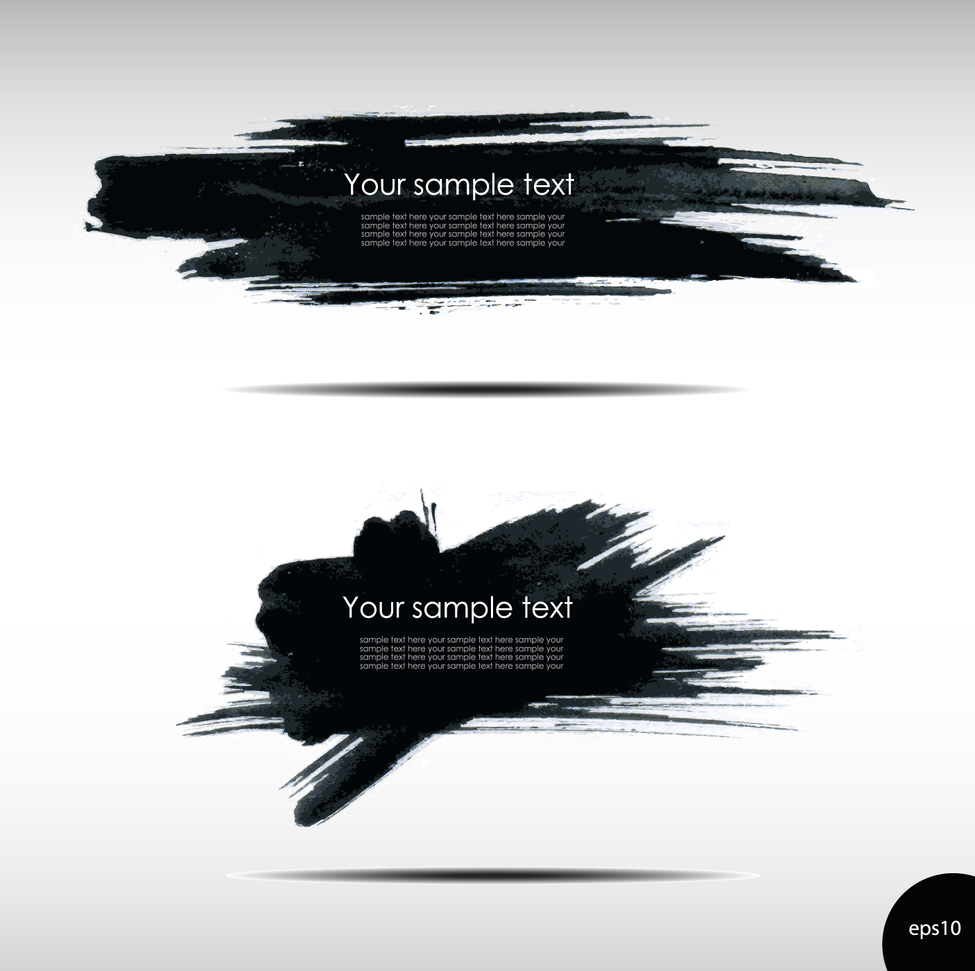 Black Ink grunge banners design vector 03