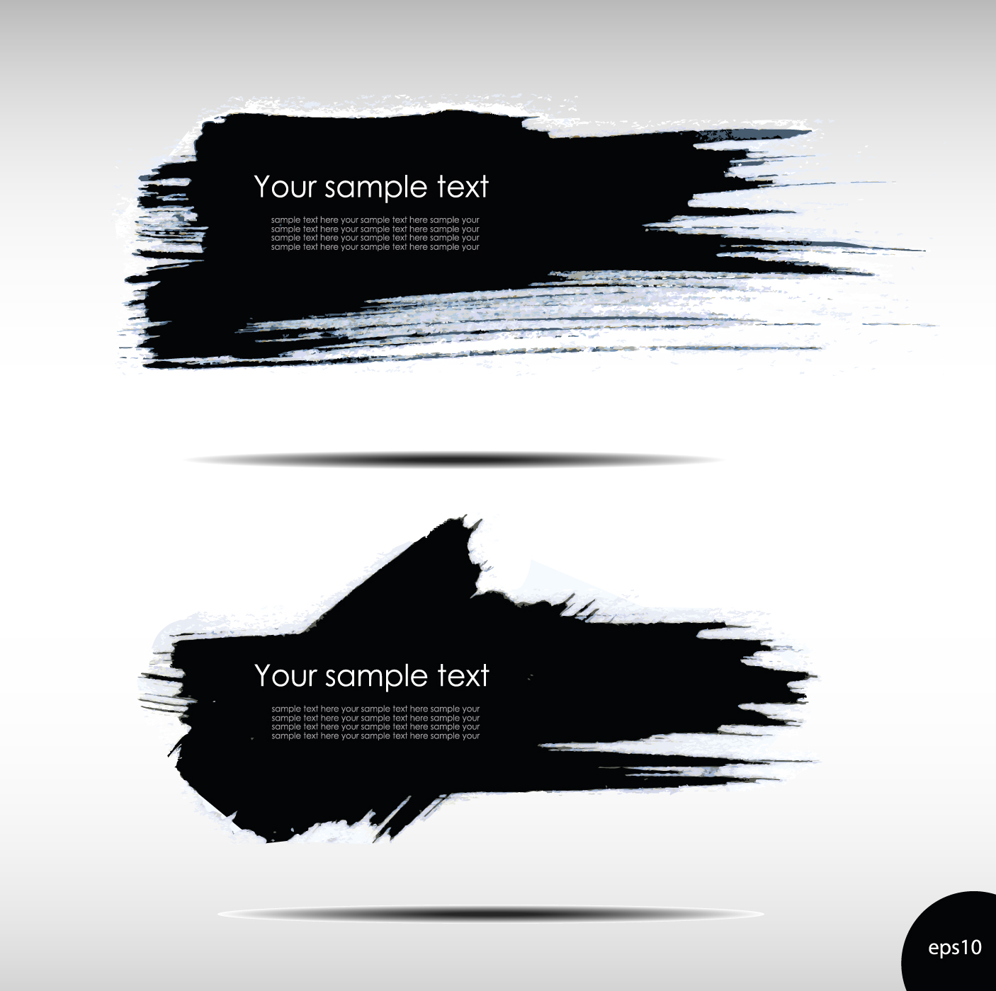 Black Ink grunge banners design vector 04