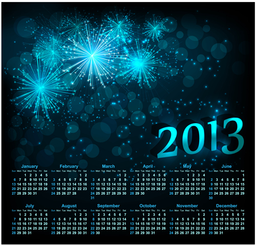 style sparkling calendars calendar black 2013 