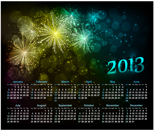 style sparkling calendars calendar black 2013 