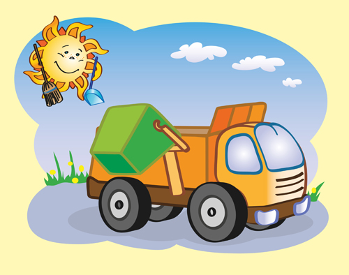 Cartoon funny car design vector 03