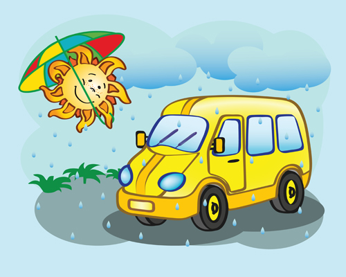 Cartoon funny car design vector 05