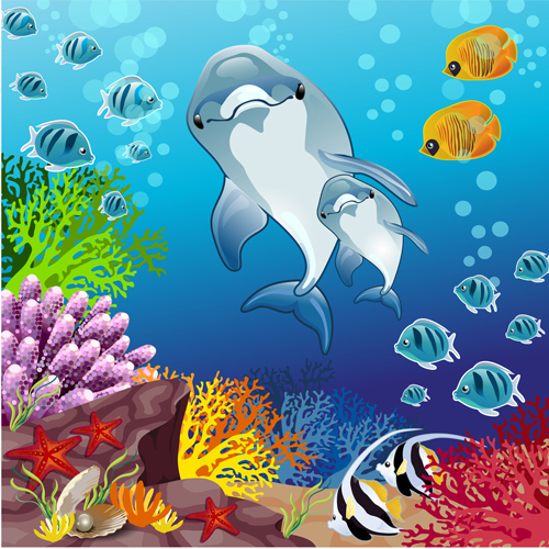 underwater cartoon background 