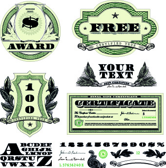 Certificate style design elements 03