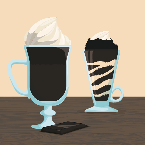 Chocolate ice cream vintage cards vectors set 08
