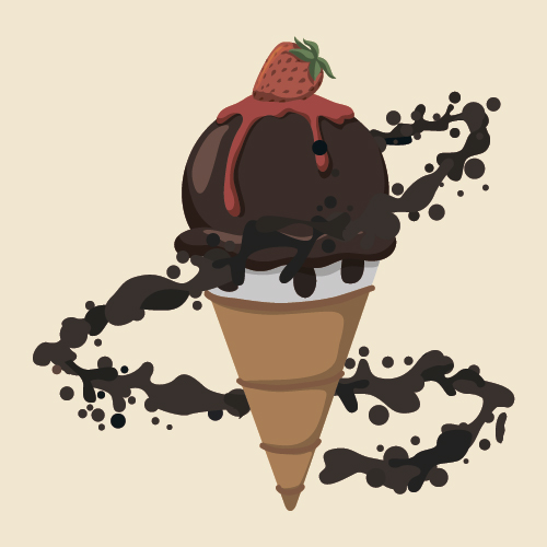 Chocolate ice cream vintage cards vectors set 11