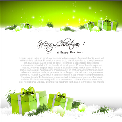 green background elements christmas baubles background 