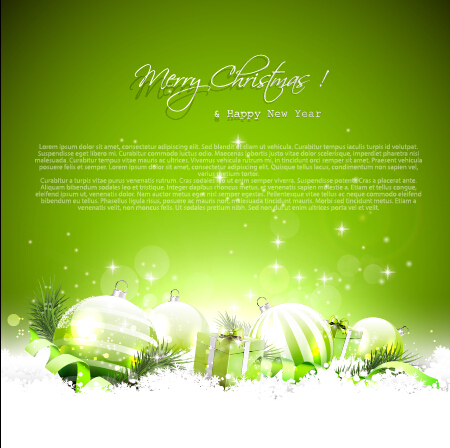 green background green christmas baubles background vector background 