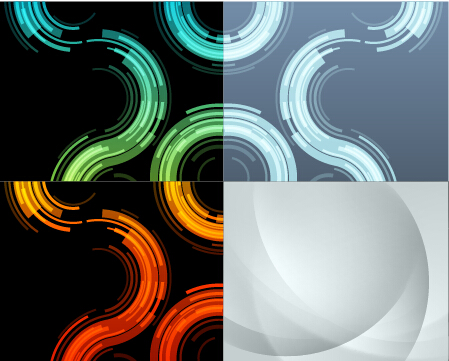 Colored abstract art background vectors set 08