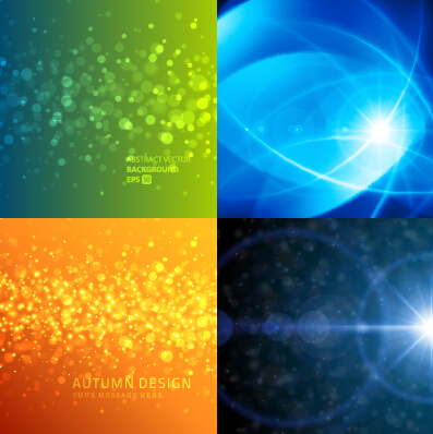 Colored abstract art background vectors set 12