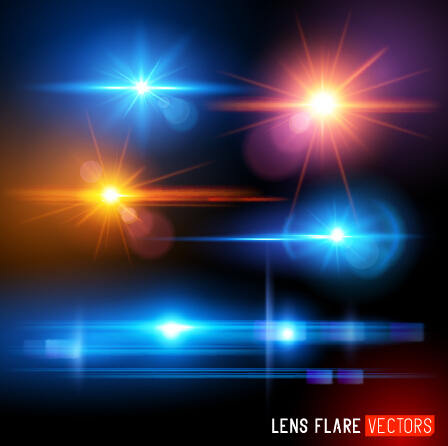 Colored light effects shiny background vector