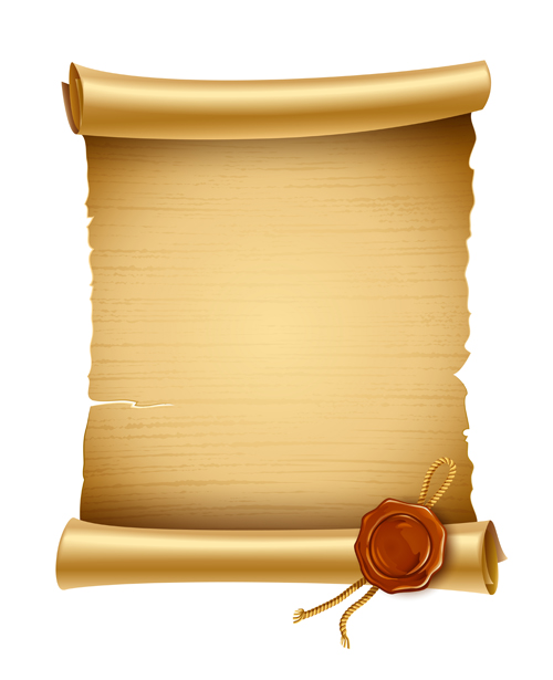 Creative scroll paper background vector set 01