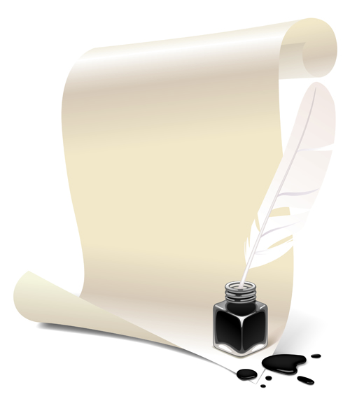Creative scroll paper background vector set 06