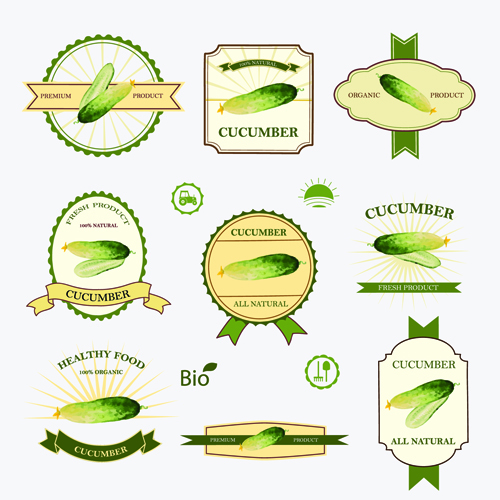 labels Healthy food label Cucumber 