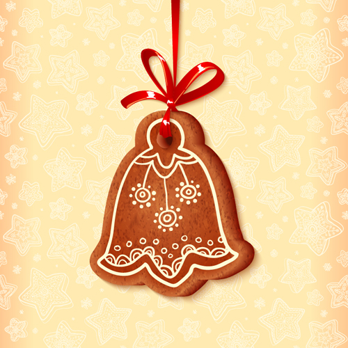 Cute cookie christmas ornament vector 04
