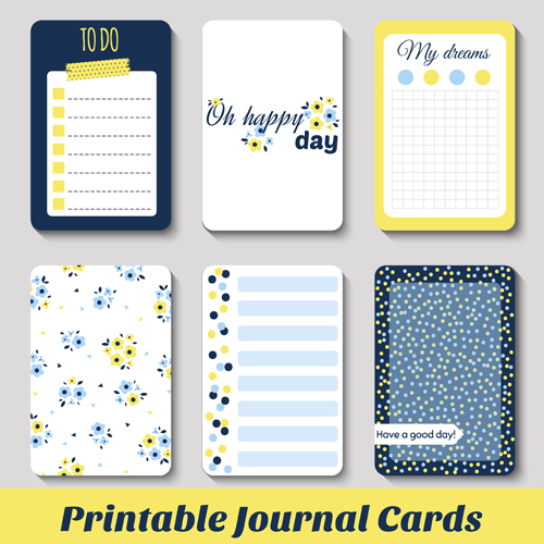 Cute journal cards vector material 03 Cute journal cards vector material 03