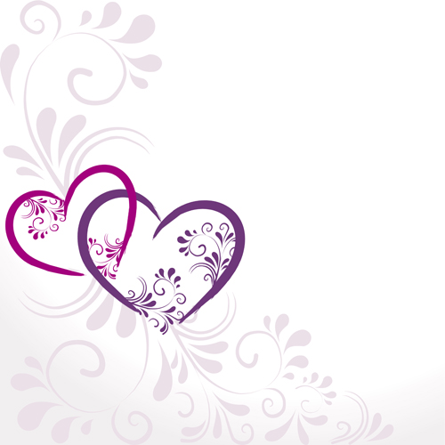 art with floral background vector 02 Elegant heart with floral background vector 02