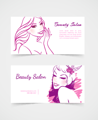 vector material material exquisite business cards business beauty salon 
