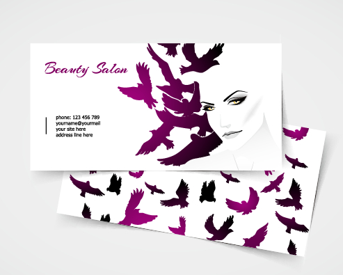 on business cards vector material 07 Exquisite beauty salon business cards vector material 07